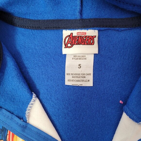 Marvel Avengers Boys Two-Piece Zipper Hoodie & Jogger Pants Set Blue - Size 5 - Picture 4 of 14